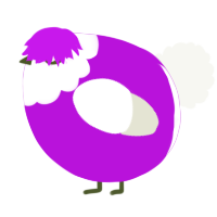 A amethyst and white chicken with a head pattern