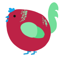A crimson and spring chicken with a neck-band pattern