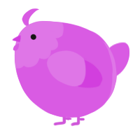 A orchid chicken with a head pattern