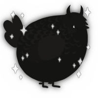 A black and sable chicken with a half-lace pattern