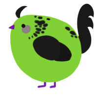 A grass and sable chicken with a neck-speckle pattern
