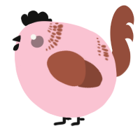 A rose and russet chicken with a neck-band pattern