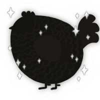 A black and sable chicken with a lace pattern