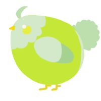 A lime and gluppy chicken with a head pattern