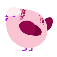 A rose and maroon chicken with a neck-band pattern