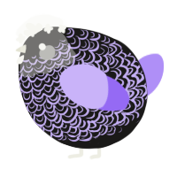 A sable and lilac chicken with a double-lace pattern