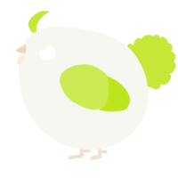 A white and lime chicken