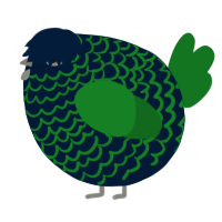 A tumblr and leaf chicken with a lace pattern