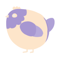 A tumblr and olive chicken with a head pattern