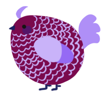A wine and lilac chicken with a lace pattern