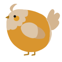 A orange and beige chicken with a head pattern