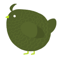 A olive chicken with a lace pattern