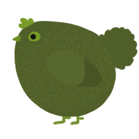 A olive chicken with a double-lace pattern