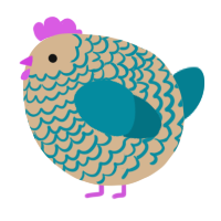 A beige and sea chicken with a lace pattern
