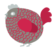 A ash and crimson chicken with a lace pattern