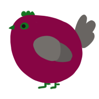 A maroon and grey chicken