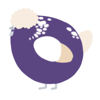 A overcast and cream chicken with a neck-speckle pattern