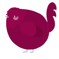 A maroon chicken with a head pattern