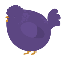 A overcast chicken with a neck-speckle pattern