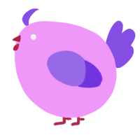 A lavender and blurple chicken