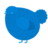 A sapphire chicken with a lace pattern