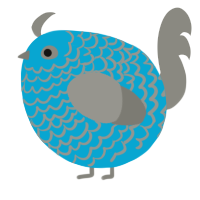 A cerulean and ash chicken with a lace pattern