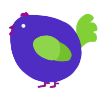 A indigo and grass chicken