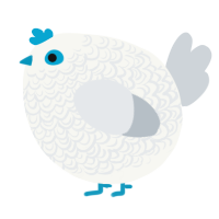 A white and mist chicken with a double-lace pattern