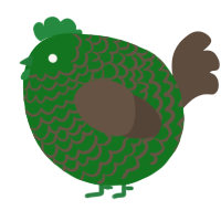 A leaf and bark chicken with a lace pattern