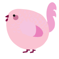A rose and pink chicken with a half-lace pattern