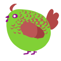 A grass and red chicken with a half-lace pattern