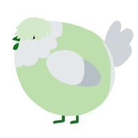 A gluppy and mist chicken with a head pattern