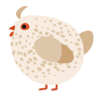 A cream and beige chicken with a speckle pattern