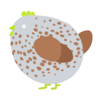 A mist and brown chicken with a speckle pattern