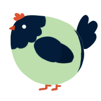 A gluppy and tumblr chicken with a head pattern