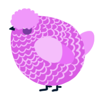 A orchid and lavender chicken with a lace pattern