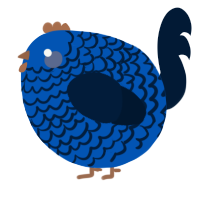 A ultramarine and tumblr chicken with a lace pattern