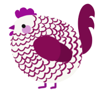 A white and wine chicken with a lace pattern