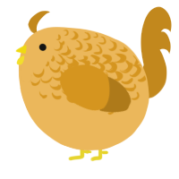 A honey and ochre chicken with a half-lace pattern