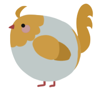 A silver and gold chicken with a head pattern