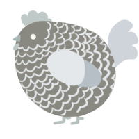 A ash and mist chicken with a lace pattern