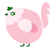 A rose chicken with a head pattern