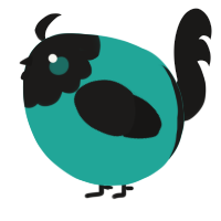 A turquoise and sable chicken with a head pattern