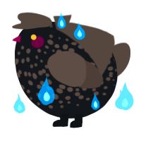 A sable and bark chicken with a speckle pattern