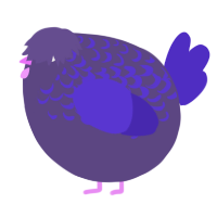 A overcast and indigo chicken with a half-lace pattern