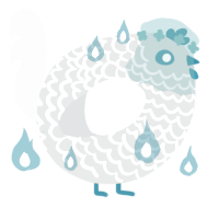 A silver and mist chicken with a lace pattern