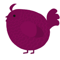 A wine chicken with a lace pattern