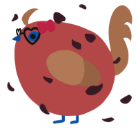 A red and brown chicken
