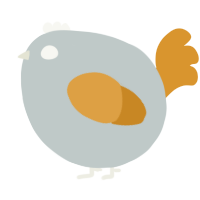 A silver and orange chicken