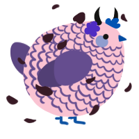 A rose and overcast chicken with a lace pattern